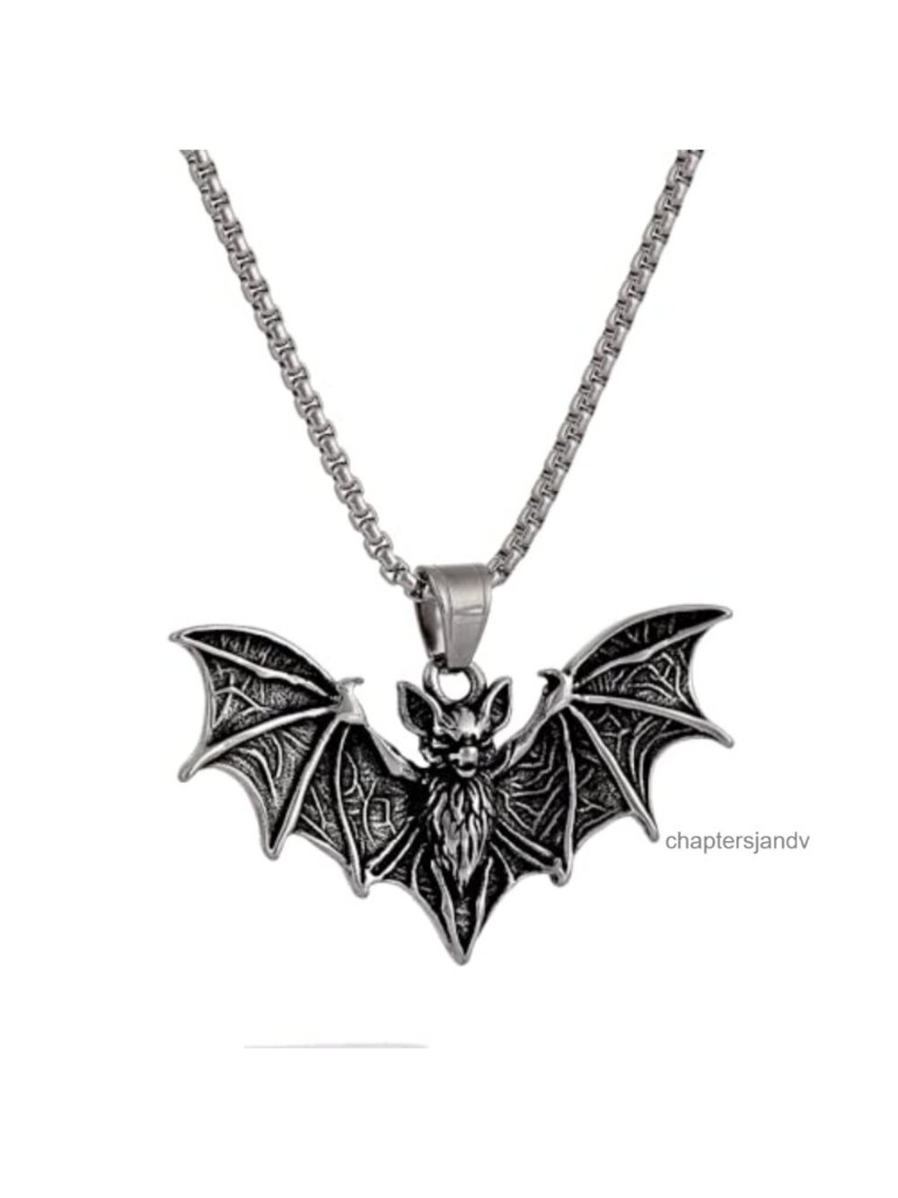 Stainless Steel Bat Necklace Vampire Pendant Gothic Jewelry